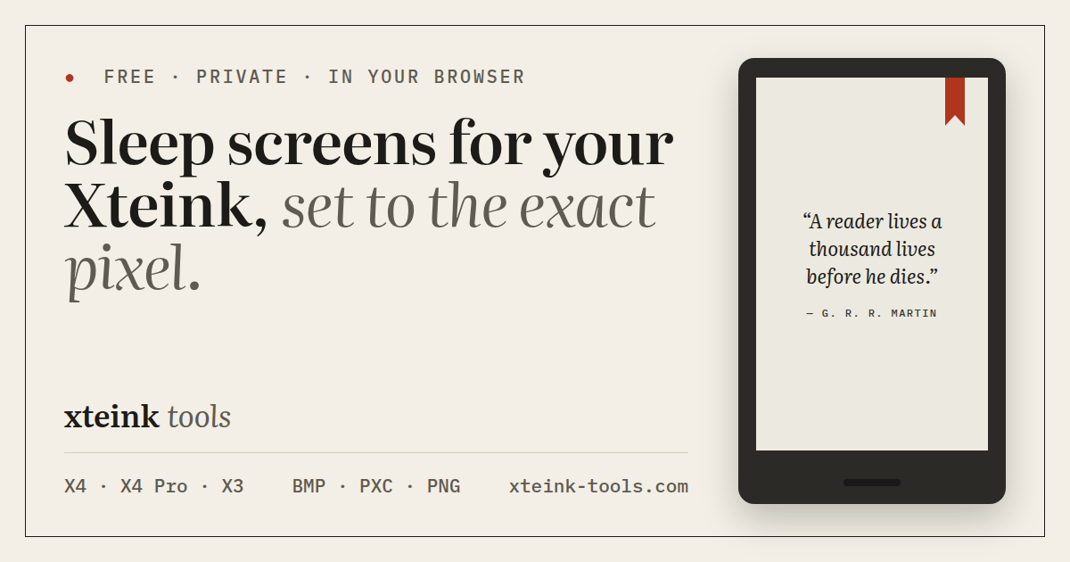 Clock Sleep Screen Template for Xteink · xteink tools
